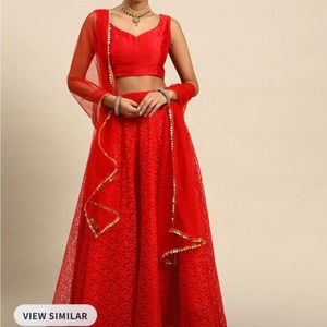 ⭐️NEW Sangria Red Sequinned Lehenga & Blouse with Dupatta